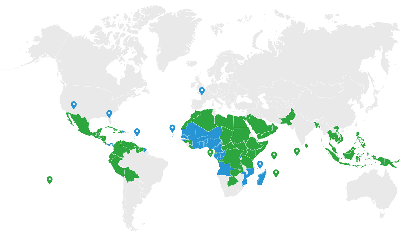 Map of Novalliance locations in France and internationally